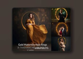 Golden halo shine ring maternity photo overlays