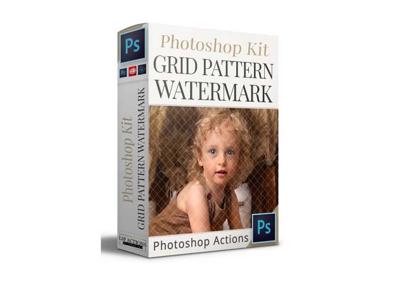 LSP Actions - Watermark Grid Kit - Photoshop Action & Pattern File