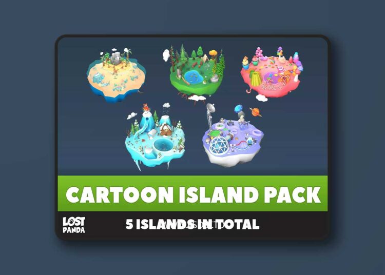 Low Poly Cartoon Island Pack - 3D v1.0 1 Low Poly Cartoon Island Pack - 3D v1.0