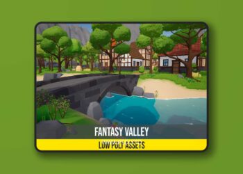 Low Poly Fantasy Valley with Village v1.0