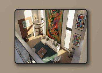 Modern Home – House Interior with 22 Original Modern Paintings – Unreal Engine