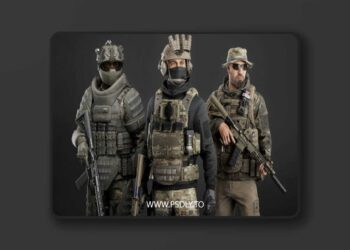 Modular Military Character 3D Model