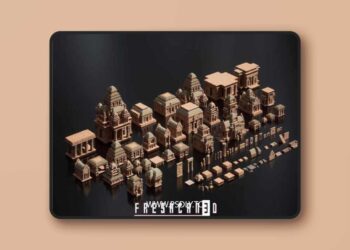 Modular Temple Building Pack 3D Model