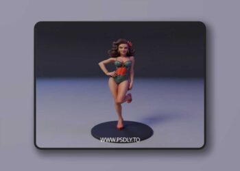 Pin-Up Bikini Girl – 3D Print Model