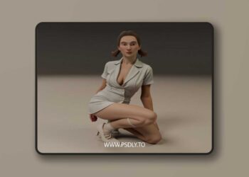 Pin-Up Sitting Girl – 3D Print Model