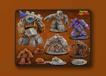 Print Your Monsters – Vol.06 – Golems Pack – 3D Print Model