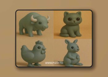 Retro Cute Animals – 3D Print Model