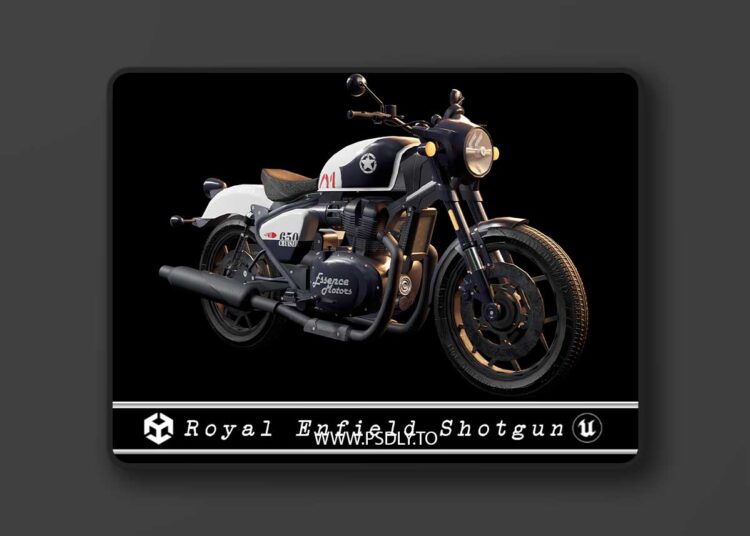 Royal Enfield Shotgun 650 Low-poly 3D Model 1 Royal Enfield Shotgun 650 Low-poly 3D Model