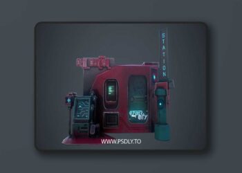 Sci-fi Call Center Low-poly 3D Model