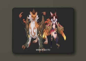 Shanhaijing fox demon Low-poly 3D model