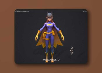 Stylized Marvel Comics Batgirl Low-poly 3D Model