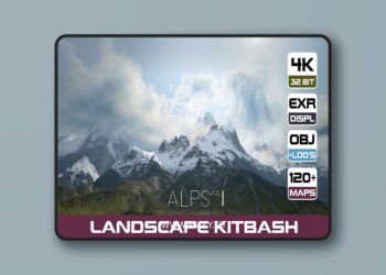 8 LANDSCAPE KITBASH PACK Alpine mountains Vol.1
