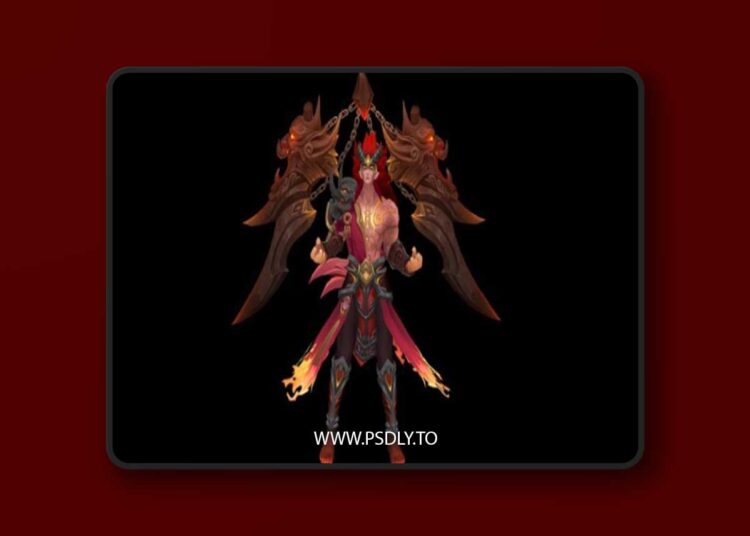 Berserker Flame Warrior Low-poly 3D Model 1 Berserker Flame Warrior Low-poly 3D Model