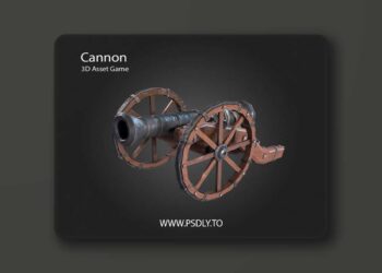 Cannon Low-poly 3D Model