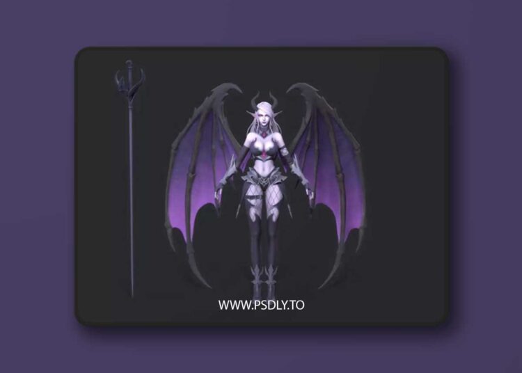Female demon Low-poly 3D Model 1 Female demon Low-poly 3D Model