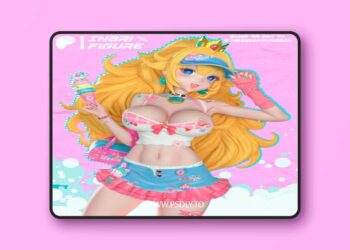 Inari Figure – Princess Peach (Pink Ice Cream) – Mario Bros – 3D Print Model STL