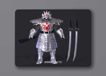 Japanese samurai Low-poly 3D Model
