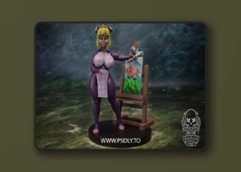 Jigglystix – Female Piglet Artist – 3D Print Model STL