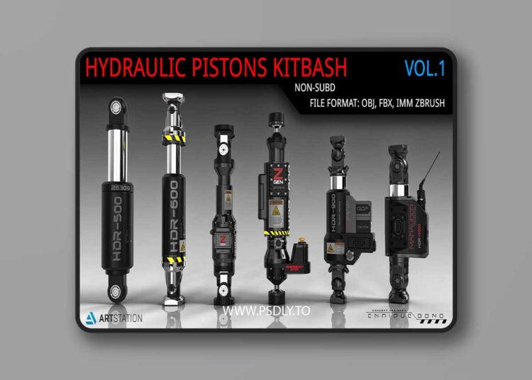 Kitbash Hydraulic Pistons V1 for Unreal Engine 1 Kitbash Hydraulic Pistons V1