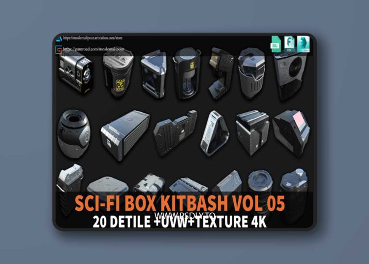 Mega Pack kitbash SCI-FI BOX 20 DETILS hardsurface 1 Mega Pack kitbash SCI-FI BOX 20 DETILS hardsurface