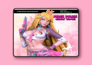 OXO3D Figures – Peach Police Anime Figure – 3D Print