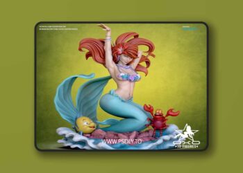 OXO3D – Mermaid Tabletop Miniature Figure – 3D Print Model STL