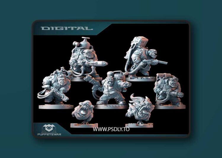 Orcs Flesh Busters Team – 3D Print Model 1 Orcs Flesh Busters Team – 3D Print Model