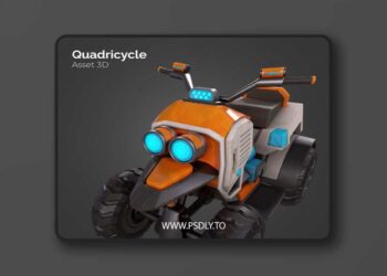 Quadricycle Low-poly 3D Model
