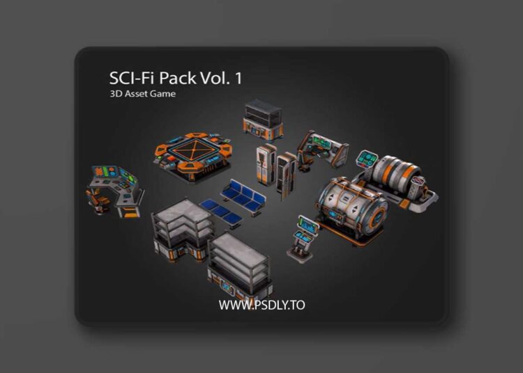 SCI-FI Pack Vol 1 Low-poly 3D Model 1 SCI-FI Pack Vol 1 Low-poly 3D Model