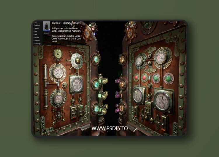 Steampunk Panels (4.24 – 4.27 and 5.0 – 5.6) for Unreal Engine 1 Steampunk Panels (4.24 – 4.27 and 5.0 – 5.6)