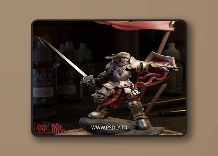 Tri Fin Studio – Adventurer – Heavy Armored Female Knight – 3D Print Model 1 Tri Fin Studio – Adventurer – Heavy Armored Female Knight – 3D Print Model