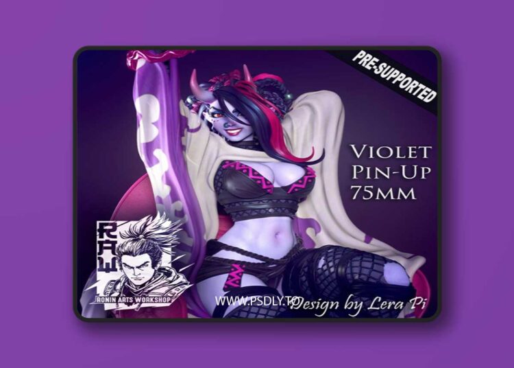 Violet Pin Up – 3D Print Model 1 Violet Pin Up – 3D Print Model