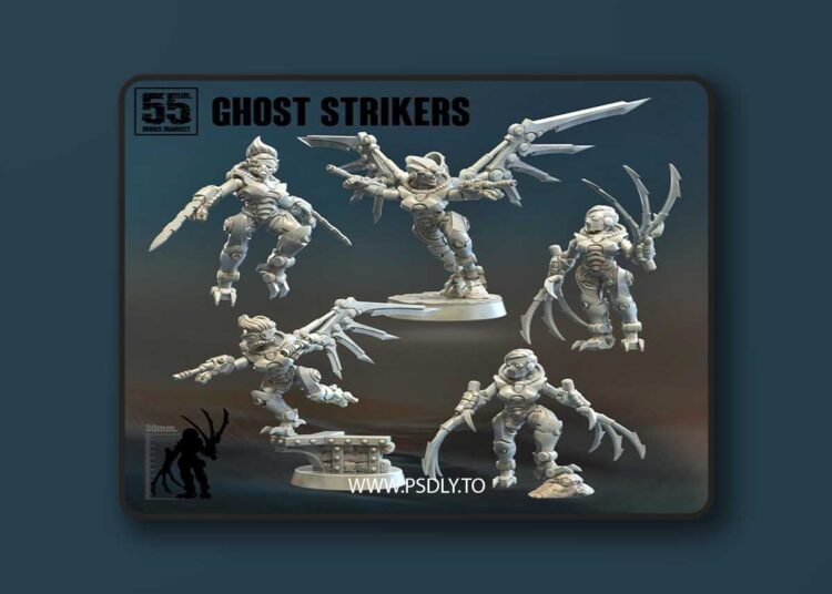 55mm Miniatures – Ghost Strikers – 3D Print Model STL 1 55mm Miniatures – Ghost Strikers – 3D Print Model STL