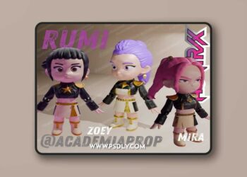 Academia-Prop – Huntrix Pack x3 – Rumi – Zoe – Rumi Multicolor – 3D Print Model STL