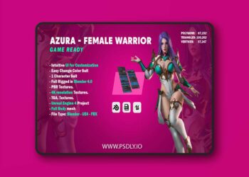 Azura – Female Knight Warrior – Game Ready