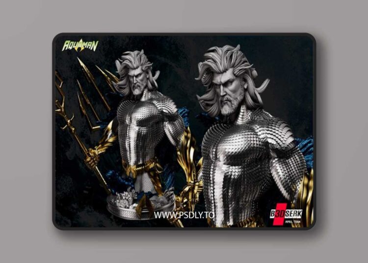 B3DSERK – Aquaman Bust – 3D Print Model 1 B3DSERK – Aquaman Bust – 3D Print Model