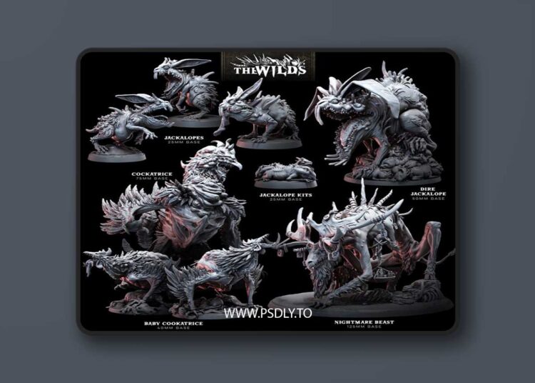 Bestiarum Miniatures – The Wilds – January 2024 – 3D Print Model 1 Bestiarum Miniatures – The Wilds – January 2024 – 3D Print Model