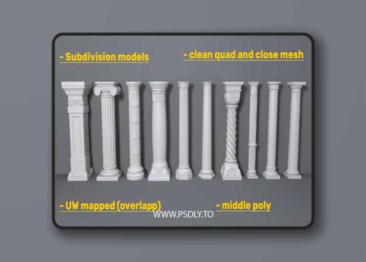 Columns Collection -2 - 10 pieces for Unreal Engine 1 Columns Collection -2 - 10 pieces