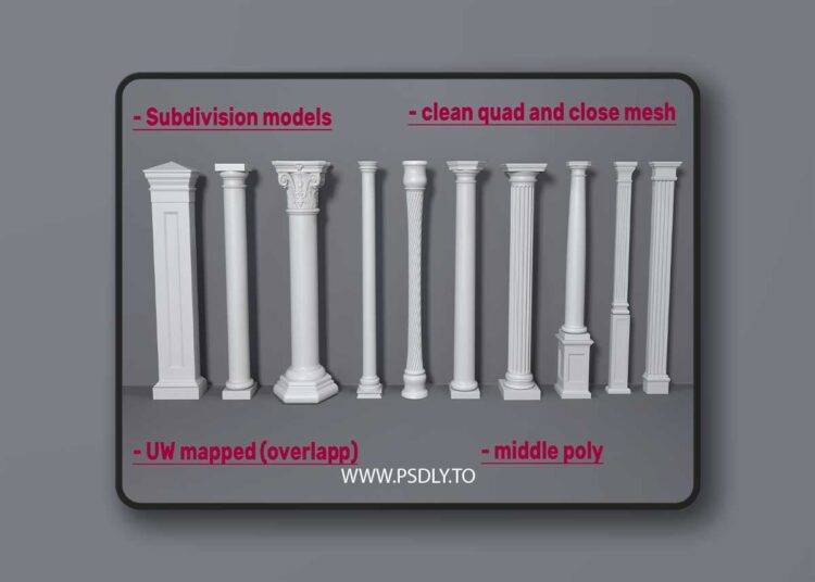 Columns Collection -3 - 10 pieces for Unreal Engine 1 Columns Collection -3 - 10 pieces
