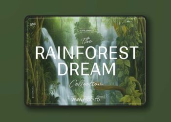 CreativeMarket - Rainforest Waterfalls Dream 12758739