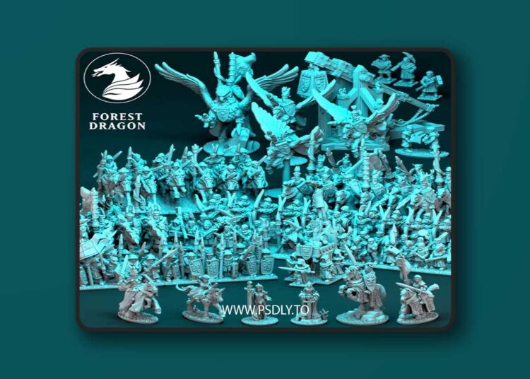 Forest Dragon – Chivalric Knight Army Pack – 3D Print Model 1 Forest Dragon – Chivalric Knight Army Pack – 3D Print Model