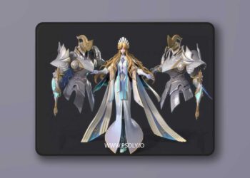 Holy princess guard Low-poly 3D Model