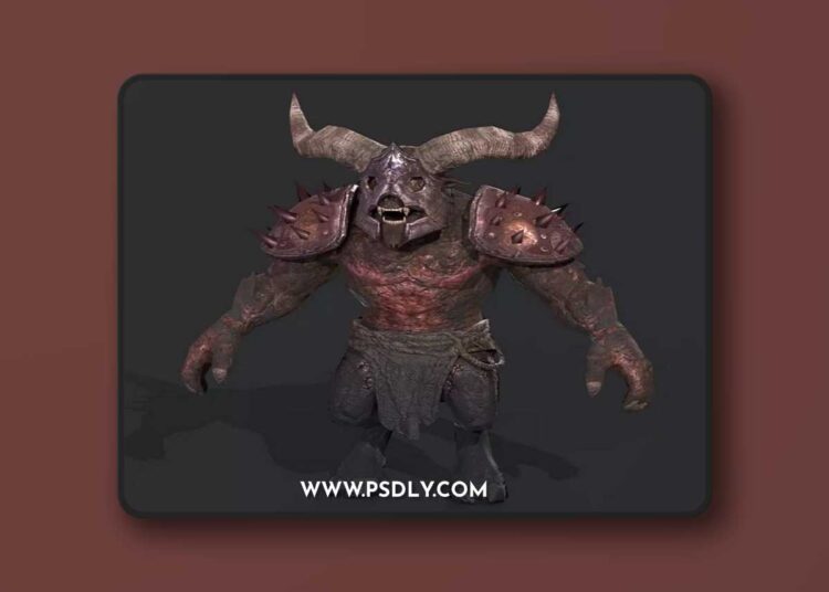 Horned Monster Low-poly 3D Model 1 Horned Monster Low-poly 3D Model