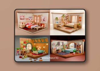 Isometric Rooms Collection – Bedrooms, Kitchens, Living Rooms & Pastry Café
