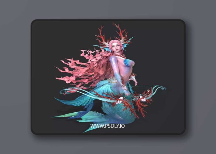Mermaid Low-poly 3D Model 1 Mermaid Low-poly 3D Model