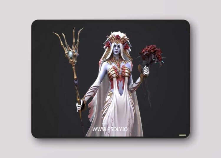 Night elf rose bride Low-poly 3D Model 1 Night elf rose bride Low-poly 3D Model