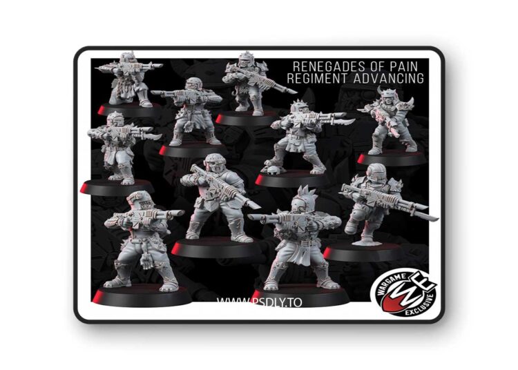 Renegade of Pain – Regiment Advancing – 3D Print Model 1 Renegade of Pain – Regiment Advancing – 3D Print Model