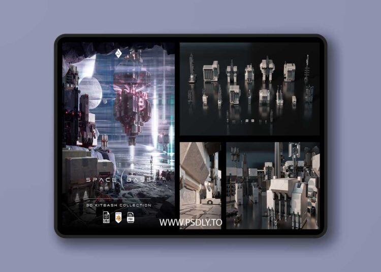 Space Base – Sci Fi Modules, Buildings & Environment Assets 3D Kitbash Pack 1 Space Base – Sci Fi Modules, Buildings & Environment Assets 3D Kitbash Pack