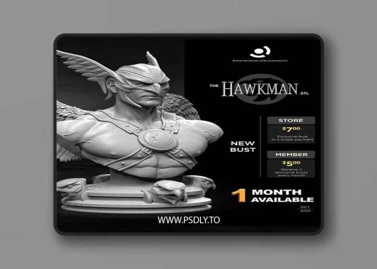 Stalyn Quito – Hawkman Bust – 3D Print Model STL 1 Stalyn Quito – Hawkman Bust – 3D Print Model STL