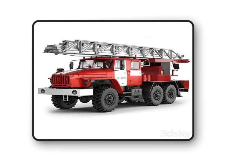Ural 4320 Fire ladder 3040 2018 – 3D Model 1 Ural 4320 Fire ladder 3040 2018 – 3D Model